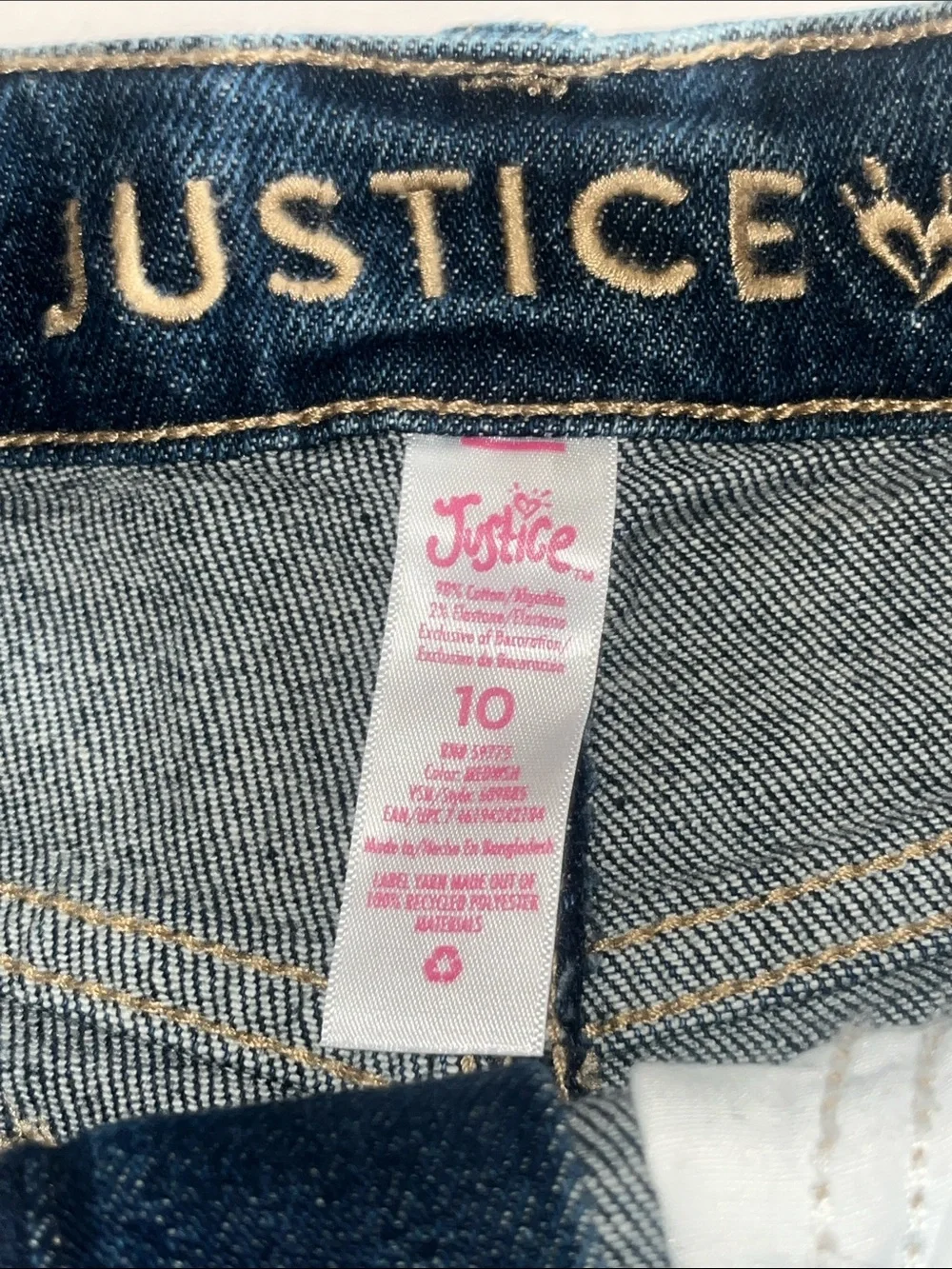 Justice Mini Mom Short Distressed Dark Blue Denim Jean Shorts
